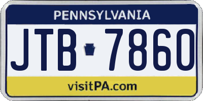 PA license plate JTB7860