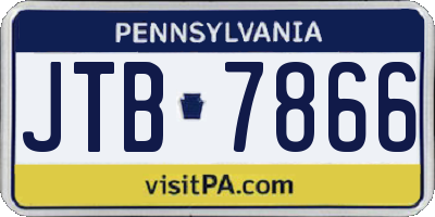 PA license plate JTB7866