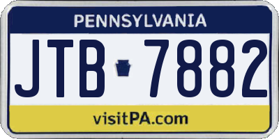 PA license plate JTB7882