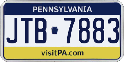 PA license plate JTB7883