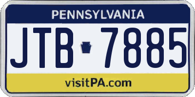 PA license plate JTB7885