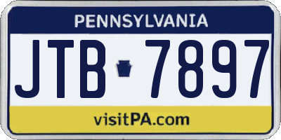 PA license plate JTB7897