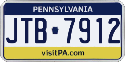 PA license plate JTB7912