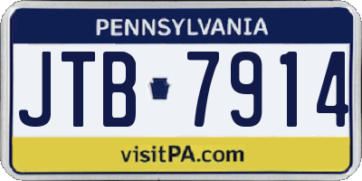 PA license plate JTB7914