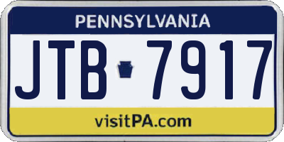 PA license plate JTB7917