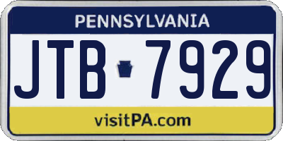 PA license plate JTB7929