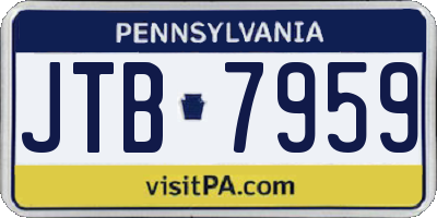 PA license plate JTB7959