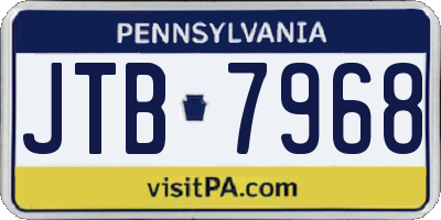 PA license plate JTB7968