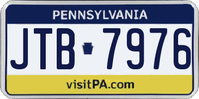 PA license plate JTB7976