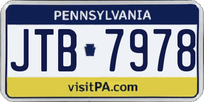 PA license plate JTB7978