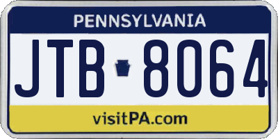 PA license plate JTB8064