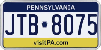 PA license plate JTB8075
