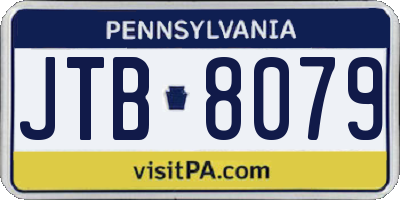 PA license plate JTB8079