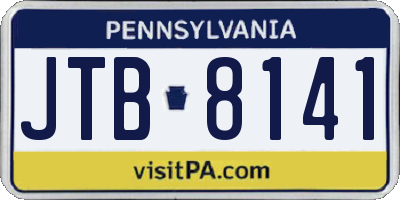 PA license plate JTB8141