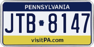 PA license plate JTB8147
