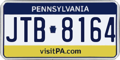 PA license plate JTB8164