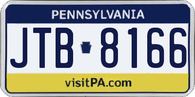 PA license plate JTB8166