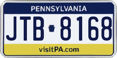 PA license plate JTB8168