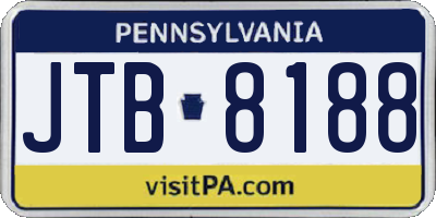 PA license plate JTB8188