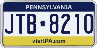 PA license plate JTB8210