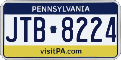 PA license plate JTB8224