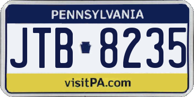 PA license plate JTB8235