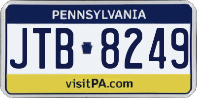 PA license plate JTB8249