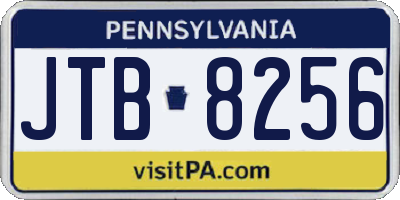 PA license plate JTB8256