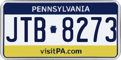 PA license plate JTB8273