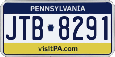 PA license plate JTB8291
