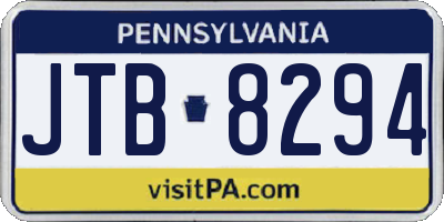 PA license plate JTB8294