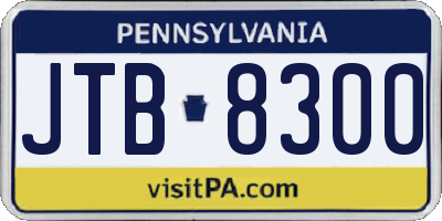 PA license plate JTB8300