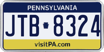 PA license plate JTB8324