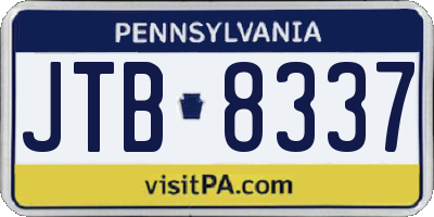 PA license plate JTB8337