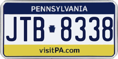 PA license plate JTB8338
