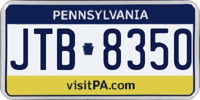 PA license plate JTB8350