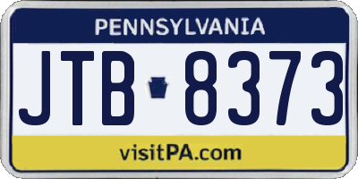 PA license plate JTB8373