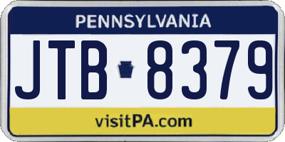PA license plate JTB8379