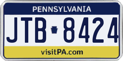 PA license plate JTB8424