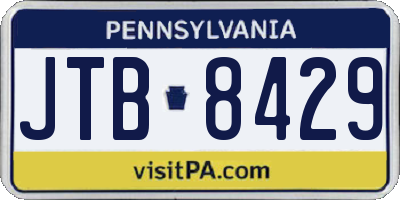 PA license plate JTB8429