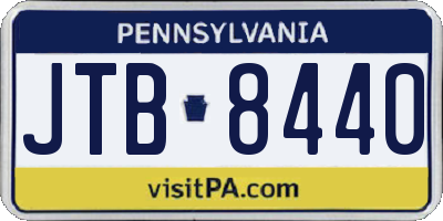 PA license plate JTB8440
