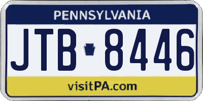 PA license plate JTB8446