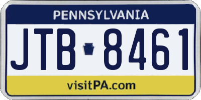 PA license plate JTB8461
