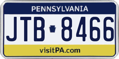 PA license plate JTB8466
