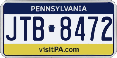 PA license plate JTB8472