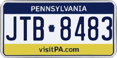 PA license plate JTB8483