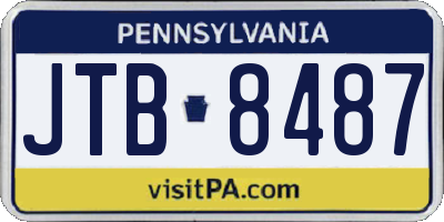 PA license plate JTB8487
