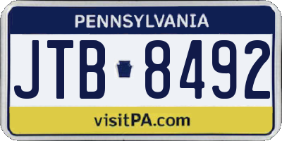 PA license plate JTB8492