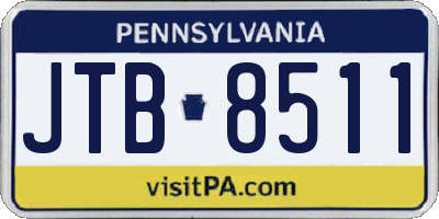 PA license plate JTB8511