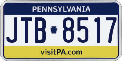PA license plate JTB8517